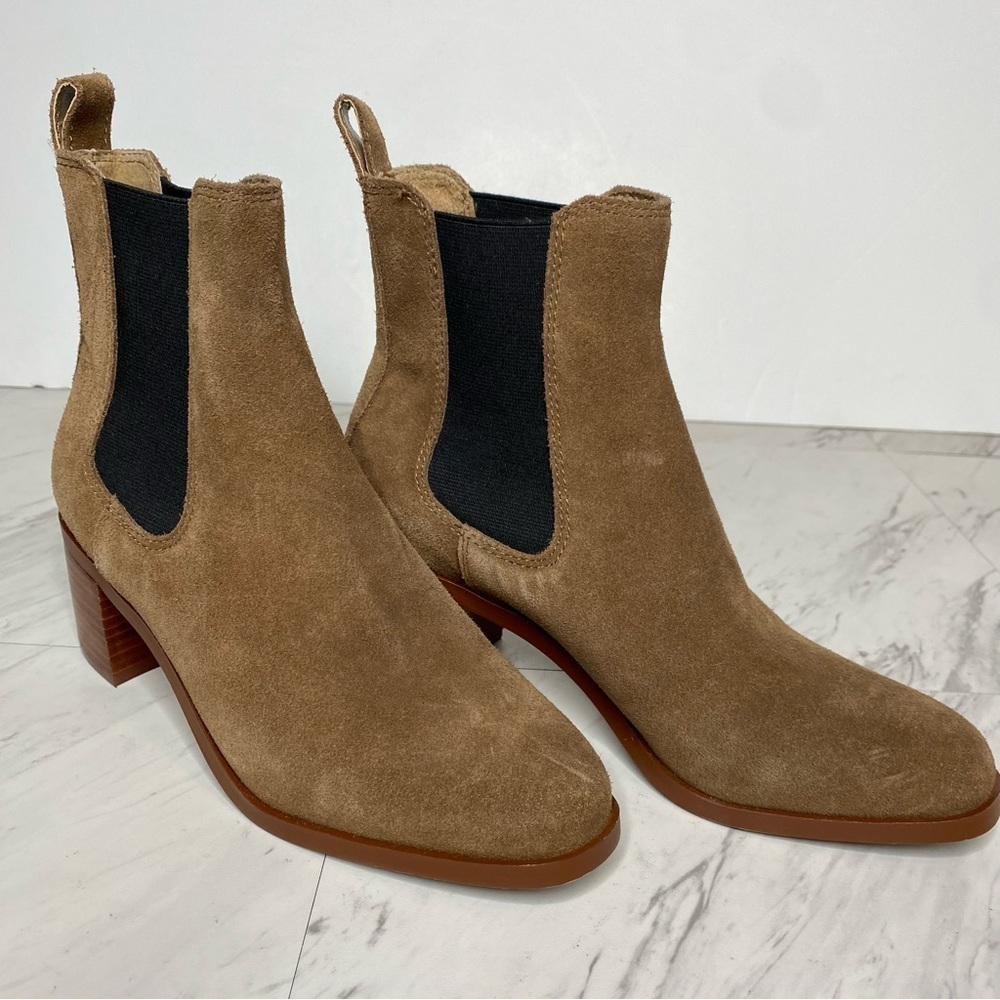 Steve Madden Rhiannon Cognac Suede Chelsea Bootie 7M - Picture 9 of 14